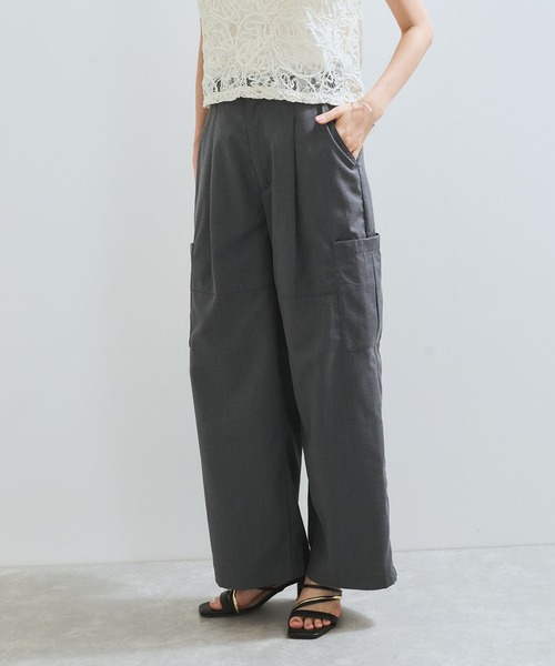 VIS（ビス）の「タックカーゴパンツ（カーゴパンツ・レディース・チャコールグレー/オフホワイト・FREE）」の13枚目の写真