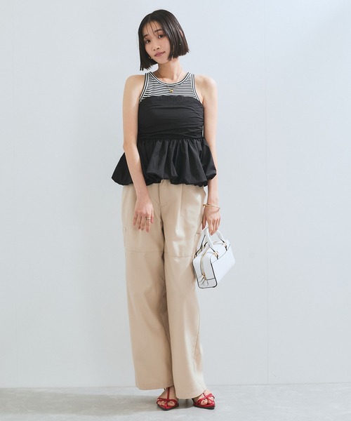 VIS（ビス）の「タックカーゴパンツ（カーゴパンツ・レディース・チャコールグレー/オフホワイト・FREE）」の15枚目の写真