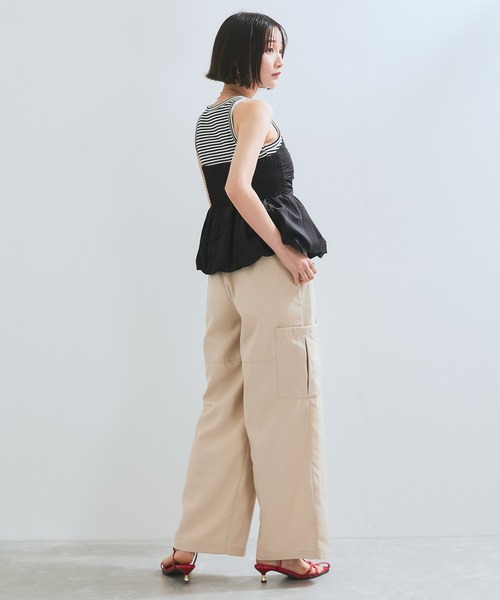 VIS（ビス）の「タックカーゴパンツ（カーゴパンツ・レディース・チャコールグレー/オフホワイト・FREE）」の16枚目の写真