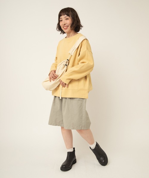 RNA-N(アールエヌエーエヌ)の「M2382 ワッフルポケットデザインプルオーバー(Tシャツ/カットソー・レディース・ブラック/キナリ/イエロー・FREE)」の6枚目の写真