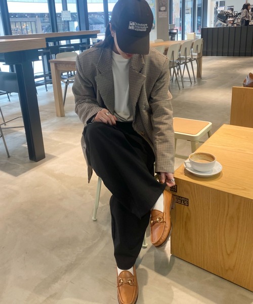 ISOOK(アイスー)の「コットンワイドワークパンツ(kiharu select) / シェフパンツ イージーパンツ バレルレッグ バレルパンツ コクーン ルーズ 総ゴム(チノパンツ・レディース・アイボリー/ブラック・FREE)」の6枚目の写真