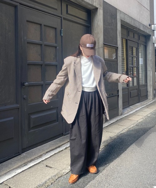 ISOOK(アイスー)の「コットンワイドワークパンツ(kiharu select) / シェフパンツ イージーパンツ バレルレッグ バレルパンツ コクーン ルーズ 総ゴム(チノパンツ・レディース・アイボリー/ブラック・FREE)」の7枚目の写真