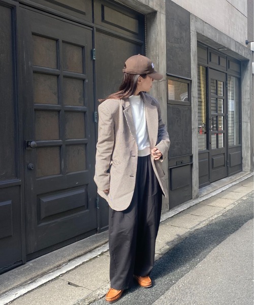 ISOOK(アイスー)の「コットンワイドワークパンツ(kiharu select) / シェフパンツ イージーパンツ バレルレッグ バレルパンツ コクーン ルーズ 総ゴム(チノパンツ・レディース・アイボリー/ブラック・FREE)」の15枚目の写真