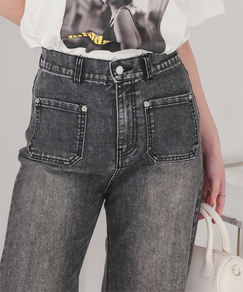 titivate（ティティベイト）の「フロントポケットスリムフレアデニムパンツ（デニムパンツ・レディース・グレー/ブルー・XL/L/M/S/SP）」の8枚目の写真