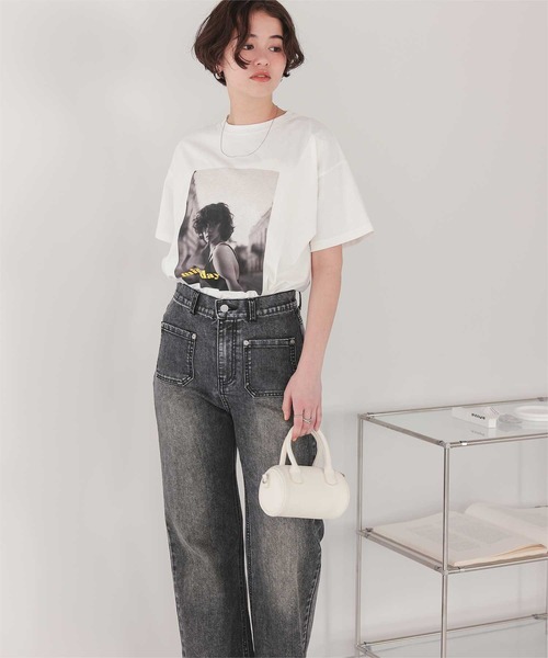 titivate（ティティベイト）の「フロントポケットスリムフレアデニムパンツ（デニムパンツ・レディース・グレー/ブルー・XL/L/M/S/SP）」の9枚目の写真