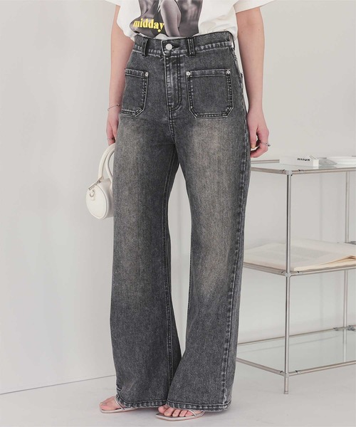 titivate（ティティベイト）の「フロントポケットスリムフレアデニムパンツ（デニムパンツ・レディース・グレー/ブルー・XL/L/M/S/SP）」の6枚目の写真