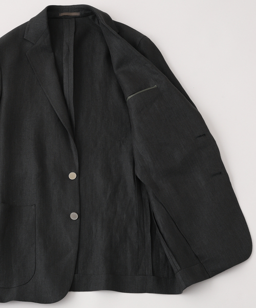 Caruso(カルーゾ)の「CARUSO (カルーゾ) ZERO JKT LINO(テーラードジャケット・メンズ・ブラック・48/50)」の4枚目の写真