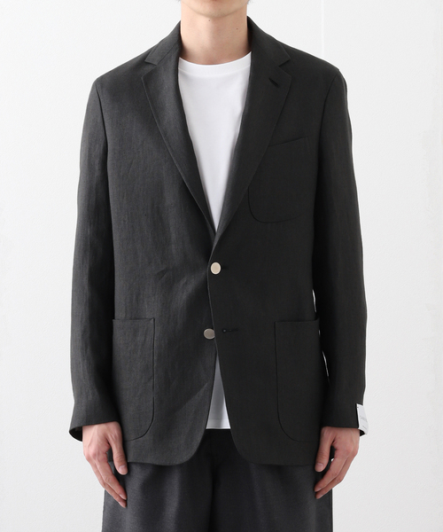 Caruso(カルーゾ)の「CARUSO (カルーゾ) ZERO JKT LINO(テーラードジャケット・メンズ・ブラック・48/50)」の6枚目の写真