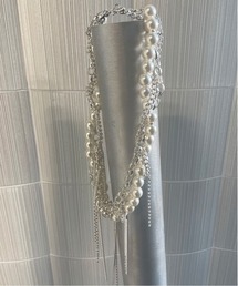 Ameri | NICKEL FREE CHAIN PEARL VOLUME NECKLACE(ネックレス)