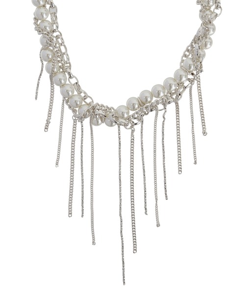 Ameri(アメリ)の「NICKEL FREE CHAIN PEARL VOLUME NECKLACE(ネックレス・レディース・ホワイト・FREE)」の3枚目の写真
