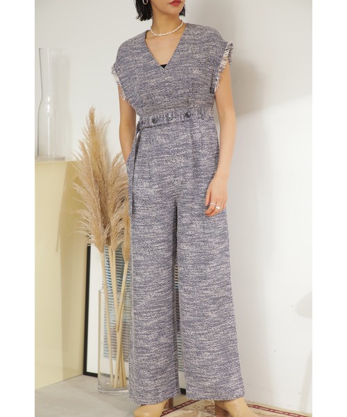 ROSE BUD（ローズバッド）の「オケージョンツイードコンビネゾン（つなぎ/オールインワン・レディース・ブラック/ネイビー・M/S）」の9枚目の写真