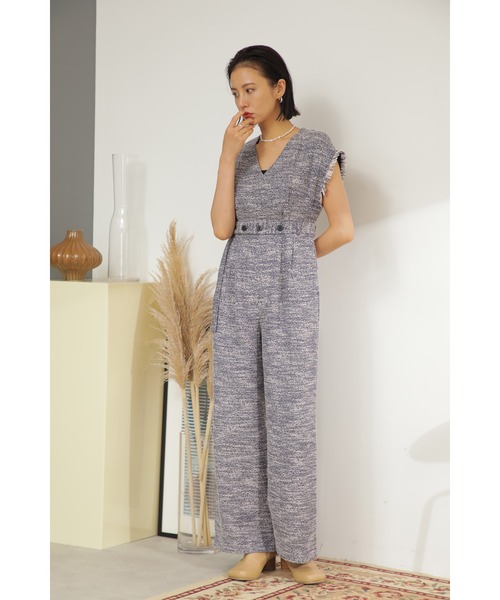 ROSE BUD（ローズバッド）の「オケージョンツイードコンビネゾン（つなぎ/オールインワン・レディース・ブラック/ネイビー・M/S）」の12枚目の写真