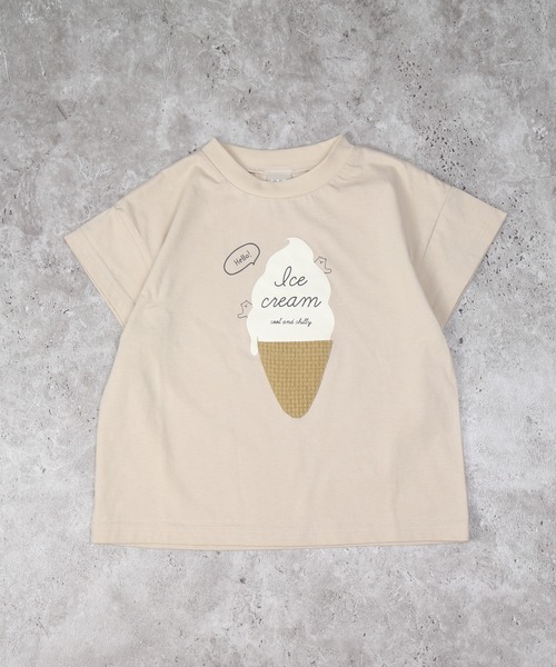 DILASH(ディラッシュ)の「アイスクリーム柄半袖Tシャツ(Tシャツ/カットソー・キッズ・ミント/ベージュ/ブラウン・130/120/110/100/90/80/140)」の3枚目の写真