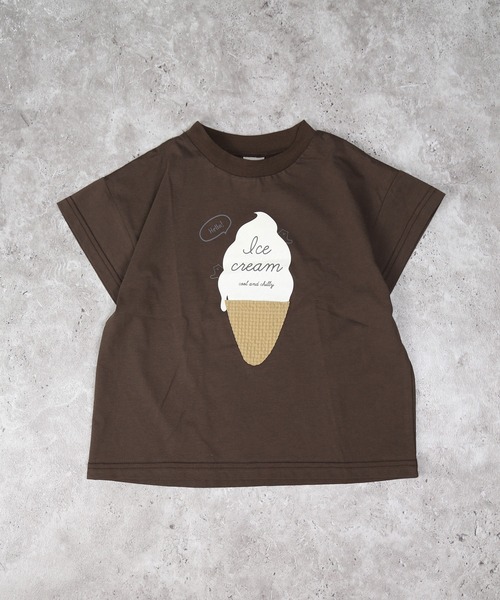 DILASH(ディラッシュ)の「アイスクリーム柄半袖Tシャツ(Tシャツ/カットソー・キッズ・ミント/ベージュ/ブラウン・130/120/110/100/90/80/140)」の4枚目の写真