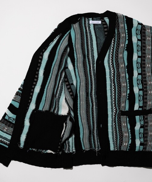 FREAK'S STORE(フリークスストア)の「ビックシルエット クージーニットカーディガン(カーディガン/ボレロ・メンズ・グリーン/イエロー・MEDIUM/LARGE)」の19枚目の写真