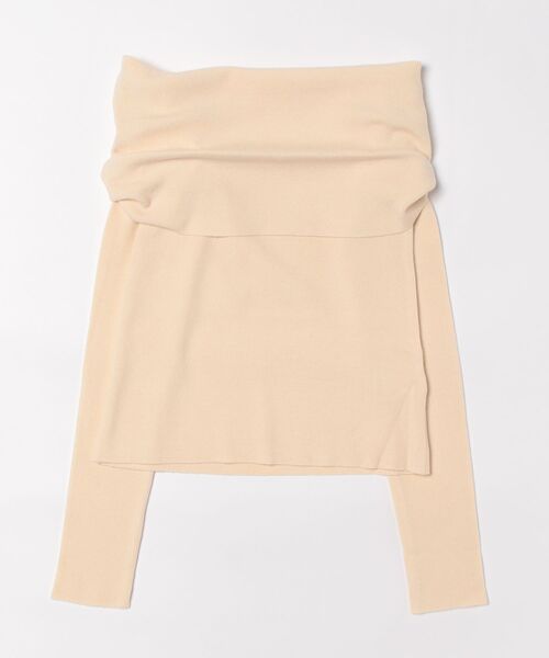 STYLEBLOCK（スタイルブロック）の「オフショルダーニットトップス（ニット/セーター・レディース・ブラック/グレー/アイボリー・M）」の2枚目の写真