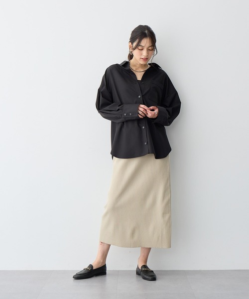 anyfee(エニフィー)の「【anyfee/プラスサイズ】バックシャンツイストシャツ(シャツ/ブラウス・レディース・ブラック/ブルー/オフホワイト・5L/4L/3L/LL)」の5枚目の写真