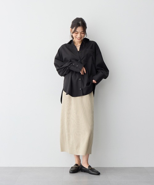 anyfee(エニフィー)の「【anyfee/プラスサイズ】バックシャンツイストシャツ(シャツ/ブラウス・レディース・ブラック/ブルー/オフホワイト・5L/4L/3L/LL)」の8枚目の写真