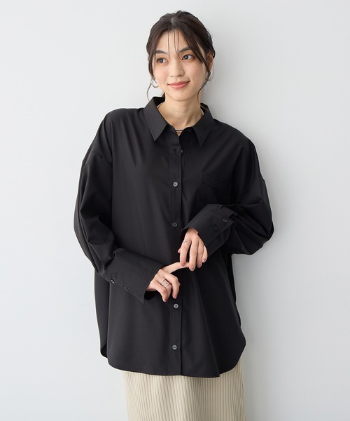 anyfee(エニフィー)の「【anyfee/プラスサイズ】バックシャンツイストシャツ(シャツ/ブラウス・レディース・ブラック/ブルー/オフホワイト・5L/4L/3L/LL)」の18枚目の写真