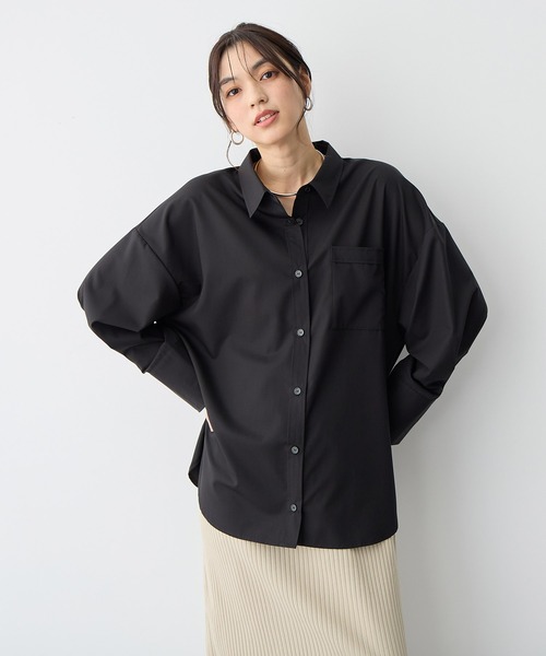 anyfee(エニフィー)の「【anyfee/プラスサイズ】バックシャンツイストシャツ(シャツ/ブラウス・レディース・ブラック/ブルー/オフホワイト・5L/4L/3L/LL)」の20枚目の写真