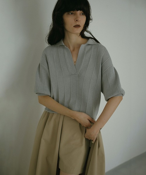 極美品 MANOF マノフ 24SS 完売品 スキッパーニットトップス　黒 ZIP UP KNIT TOPS｜TOPS(トップス)｜MANOF OFFICIAL ONLINE STORE