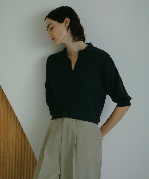 2025ss MANOF マノフ　KNIT POLO TOPS ニットポロ セール】KNIT POLO TOPS（ニット/セーター）｜MANOF（マノフ）の