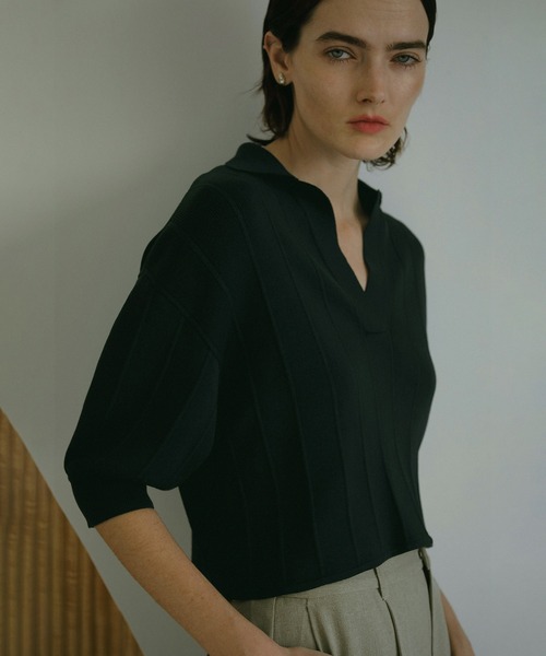 セール】CROCHET ZIP KNIT TOPS（ニット/セーター）｜MANOF