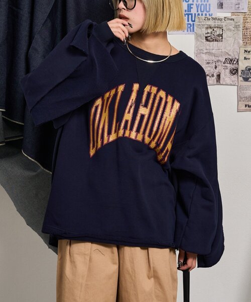 etsinta(エシンタ)の「【etsinta】リメイクフリルオーバースウェット(Tシャツ/カットソー・レディース・ライトグレー/グレー/ネイビー・ONE SIZE)」の5枚目の写真