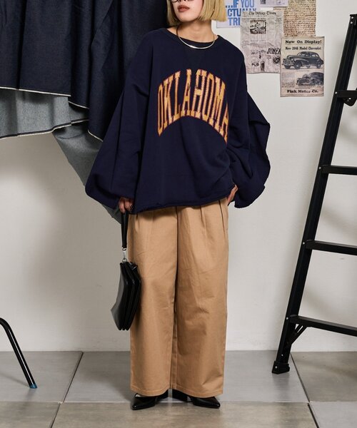 etsinta(エシンタ)の「【etsinta】リメイクフリルオーバースウェット(Tシャツ/カットソー・レディース・ライトグレー/グレー/ネイビー・ONE SIZE)」の11枚目の写真