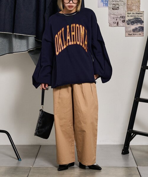 【美品】etsinta リメイクフリルスウェット セール】【etsinta】リメイクフリルオーバースウェット（Tシャツ