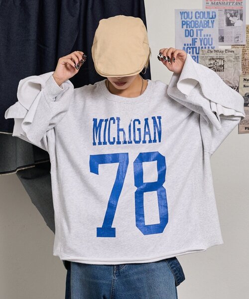 etsinta(エシンタ)の「【etsinta】リメイクフリルオーバースウェット(Tシャツ/カットソー・レディース・ライトグレー/グレー/ネイビー・ONE SIZE)」の19枚目の写真