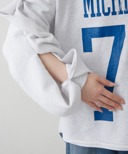 セール】【etsinta】リメイクフリルオーバースウェット（Tシャツ