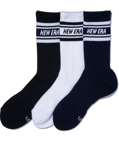 NEW ERA/ニューエラ ソックス SOCKS CREW 3足セット ライン 14518179
