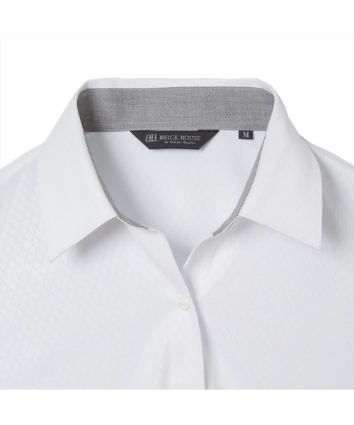 TOKYO SHIRTS（トウキョウシャツ）の「形態安定ノーアイロン レギュラー 長袖ニットビジネスワイシャツ（ビジネスシャツ・レディース・ホワイト・S/M/L/LL/XL）」の3枚目の写真