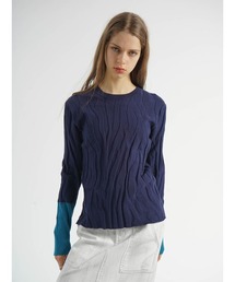 BI-COLOR JACQUARD KNIT (ROUND NECK)