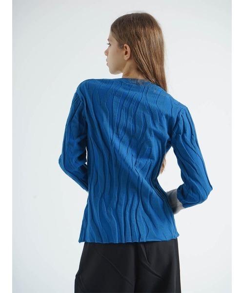 :ETHROF(イーサオブ)の「BI-COLOR JACQUARD KNIT (ROUND NECK)(ニット/セーター・レディース・ブラック/ブルー/ネイビー・FREE)」の14枚目の写真