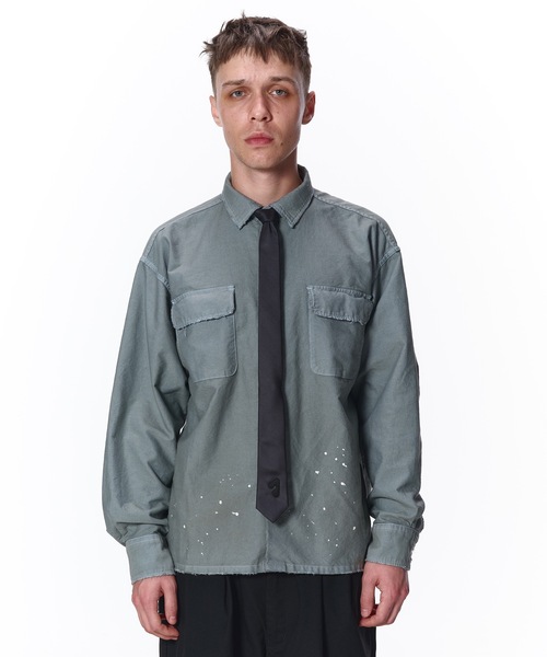JIEDA(ジエダ)の「PIGMENT PAINTING SHIRT(シャツ/ブラウス・メンズ・サックスブルー/ブラック・1/2)」の1枚目の写真