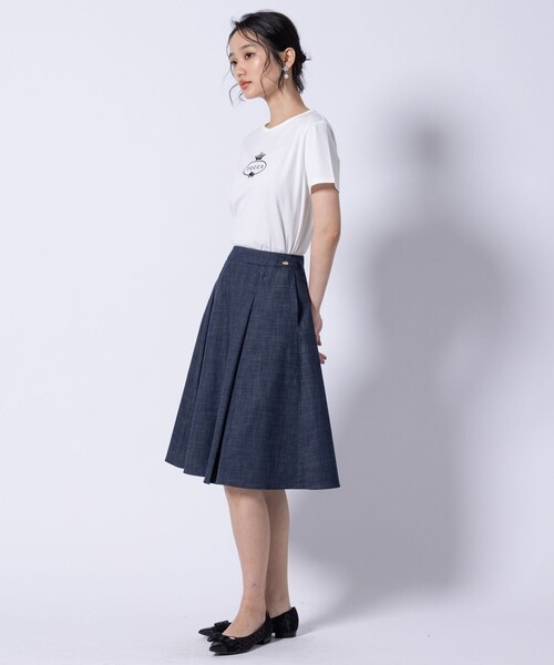 TOCCA（トッカ）の「HALLMARK FLOCKY LOGO TEE Tシャツ（Tシャツ/カットソー・レディース・アイボリー系/ブルー系/ベージュ系・SMALL/MEDIUM）」の13枚目の写真