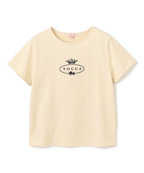 TOCCA（トッカ）の「HALLMARK FLOCKY LOGO TEE Tシャツ（Tシャツ/カットソー・レディース・アイボリー系/ブルー系/ベージュ系・SMALL/MEDIUM）」の18枚目の写真