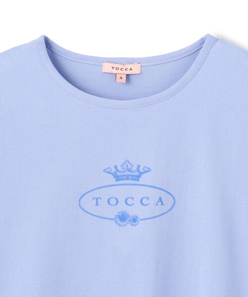 TOCCA（トッカ）の「HALLMARK FLOCKY LOGO TEE Tシャツ（Tシャツ/カットソー・レディース・アイボリー系/ブルー系/ベージュ系・SMALL/MEDIUM）」の21枚目の写真