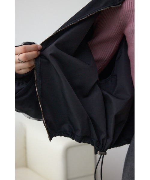 AZUL by moussy(アズールバイマウジー)の「チュールドッキングブルゾン 春服 秋服(ブルゾン・レディース・アイボリー/ブラック/グレー・FREE)」の15枚目の写真