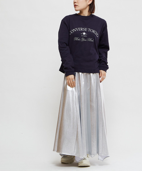 CONVERSE TOKYO（コンバーストウキョウ）の「SHINY STAR★ CUT SKIRT（スカート・レディース・シルバー/グレー・FREE）」の11枚目の写真