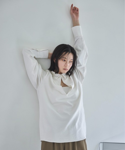 feepur(フェピュール)の「ピーチスキン2wayスキッパーシャツ(シャツ/ブラウス・レディース・アイボリー/ブラック・MEDIUM)」の16枚目の写真