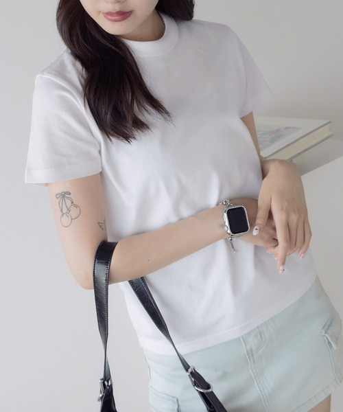 United Athle（ユナイテッドアスレ）の「【United Athle】ミディアムコットン 4.7オンス レギュラーフィット 半袖 カジュアルTシャツ レディース 2026年春夏（Tシャツ/カットソー・レディース・スミクロ/ネイビー/サンドベージュ/イエロー/ホワイト/ブラック/スモーキーグリーン系1/ライトブルー/アッシュ・XS/S/M/L/XL）」の2枚目の写真