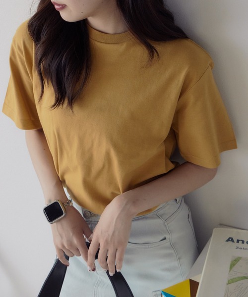 United Athle（ユナイテッドアスレ）の「【United Athle】ミディアムコットン 4.7オンス レギュラーフィット 半袖 カジュアルTシャツ レディース 2026年春夏（Tシャツ/カットソー・レディース・スミクロ/ネイビー/サンドベージュ/イエロー/ホワイト/ブラック/スモーキーグリーン系1/ライトブルー/アッシュ・XS/S/M/L/XL）」の9枚目の写真