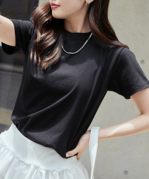 United Athle（ユナイテッドアスレ）の「【United Athle】ミディアムコットン 4.7オンス レギュラーフィット 半袖 カジュアルTシャツ レディース 2026年春夏（Tシャツ/カットソー・レディース・スミクロ/ネイビー/サンドベージュ/イエロー/ホワイト/ブラック/スモーキーグリーン系1/ライトブルー/アッシュ・XS/S/M/L/XL）」の3枚目の写真