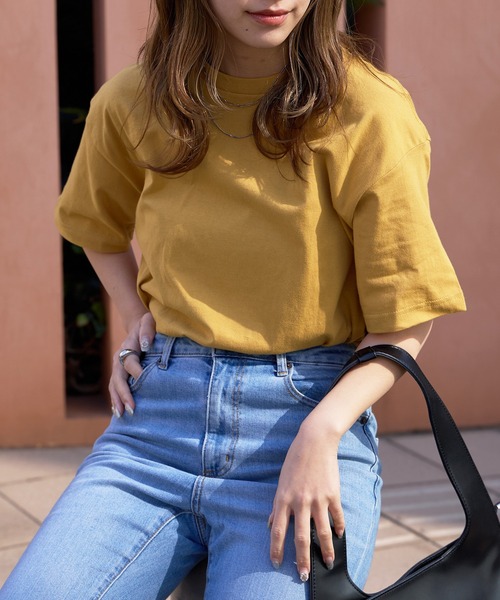 United Athle（ユナイテッドアスレ）の「【United Athle】ミディアムコットン 4.7オンス レギュラーフィット 半袖 カジュアルTシャツ レディース 2026年春夏（Tシャツ/カットソー・レディース・スミクロ/ネイビー/サンドベージュ/イエロー/ホワイト/ブラック/スモーキーグリーン系1/ライトブルー/アッシュ・XS/S/M/L/XL）」の12枚目の写真