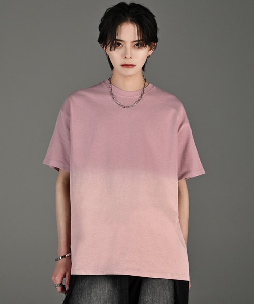 セール】vintage design gradation relax fit T shirt