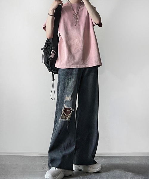 ADRER（アドラー）の「vintage design gradation relax fit T shirt / ヴィンテージデザイングラデーションリラックスフィットTシャツ（Tシャツ/カットソー・メンズ・ブラック/ライトブルー/ライトグレー/ピンク/ブラウン・XS/L/M/S）」の17枚目の写真