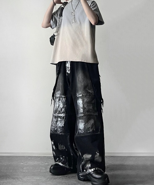 ADRER（アドラー）の「vintage design gradation relax fit T shirt / ヴィンテージデザイングラデーションリラックスフィットTシャツ（Tシャツ/カットソー・メンズ・ブラック/ライトブルー/ライトグレー/ピンク/ブラウン・XS/L/M/S）」の8枚目の写真